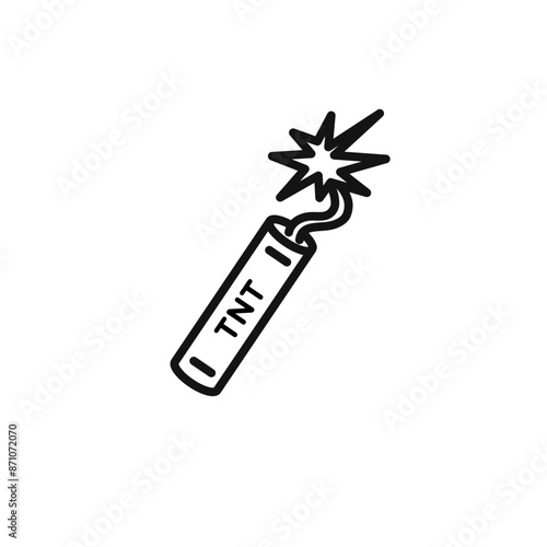 TNT dynamite icon outline collection in black