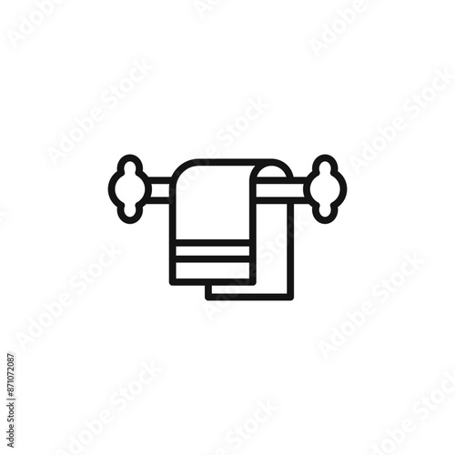 towel icon outline collection in black