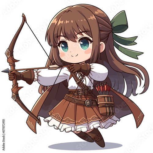  cute girl archer  vector Adobe Illustrator Artwork