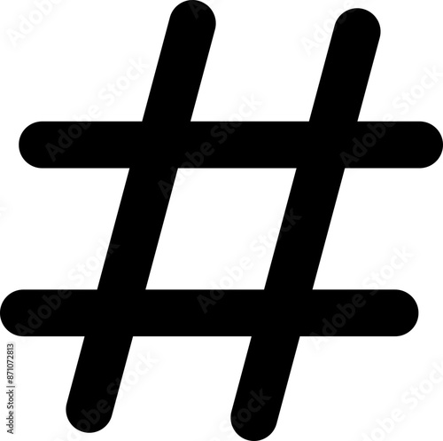 hashtag logo in bubble icon. concept of communication sign or customer experience. minimal style trendy simple hash tag logotype graphic thin line art design isolated on transparent background.