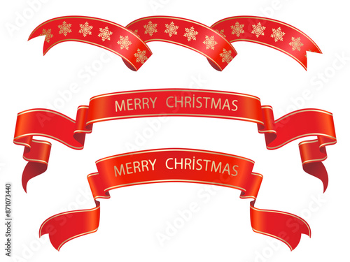 set of decorative christmas ribbons