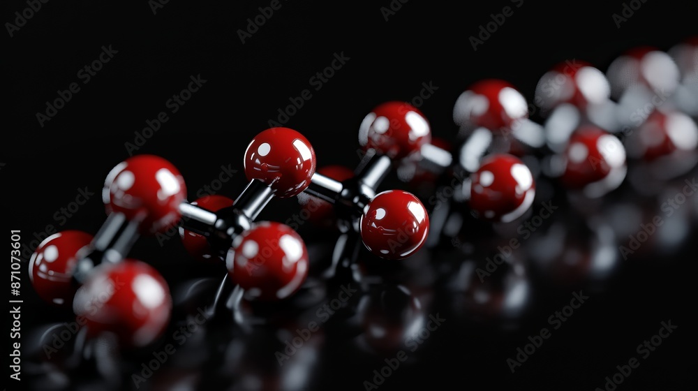 Red And Silver Molecular Model Red And Silver Molecular Model