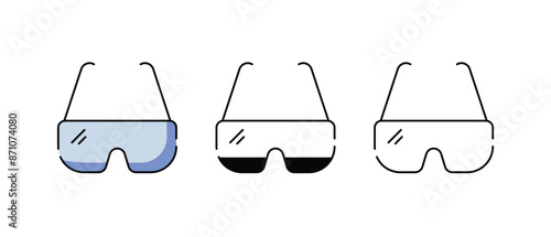 Sunglasses icons vector set stock illustration 