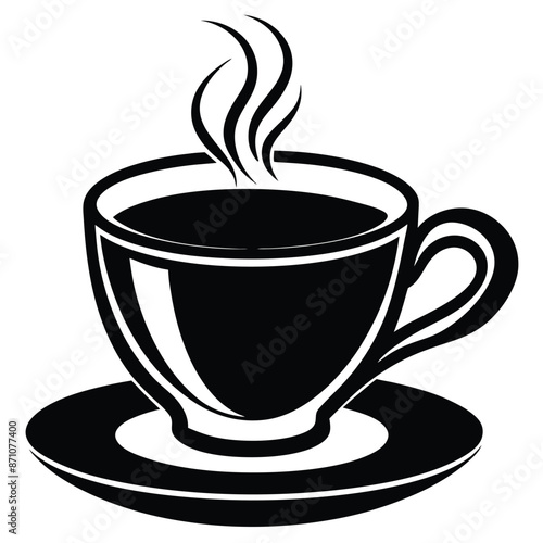 A cup of hot cafe coffee or caffeine drink flat vector