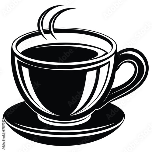 A cup of hot cafe coffee or caffeine drink flat vector
