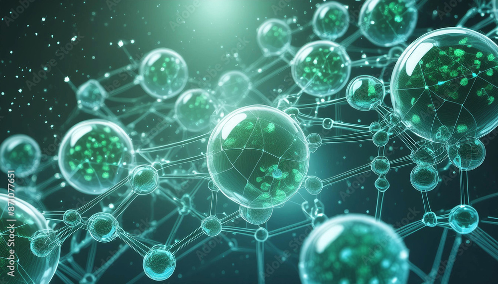 Cells and biological chain,molecules and abstract conception,3d rendering Cells and biological chain,molecules and abstract conception,3d rendering