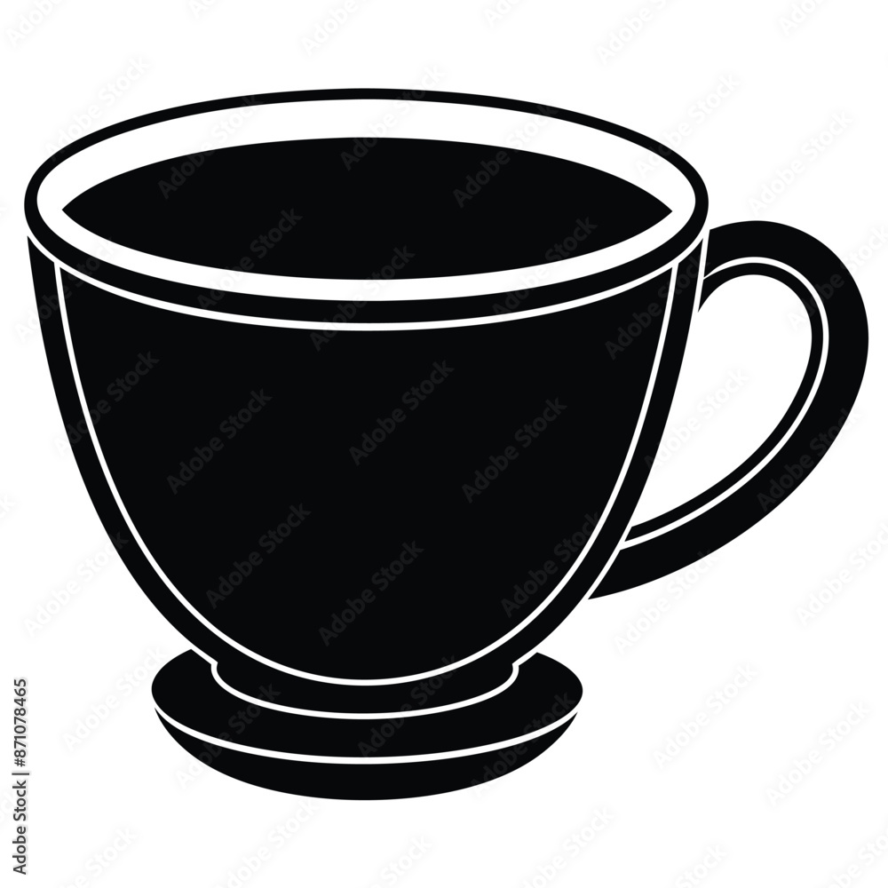 A cup of hot cafe coffee or caffeine drink flat vector A cup of hot cafe coffee or caffeine drink flat vector