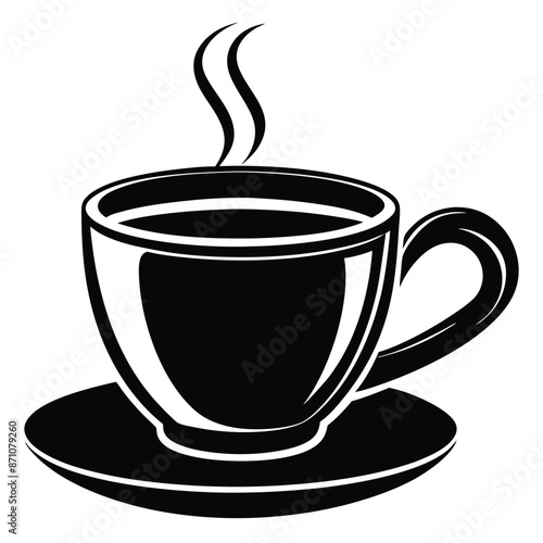 A cup of hot cafe coffee or caffeine drink flat vector