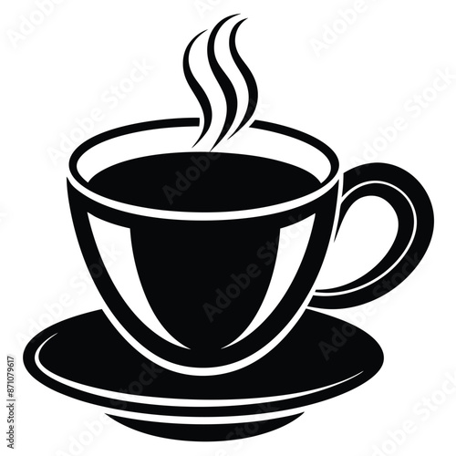 A cup of hot cafe coffee or caffeine drink flat vector
