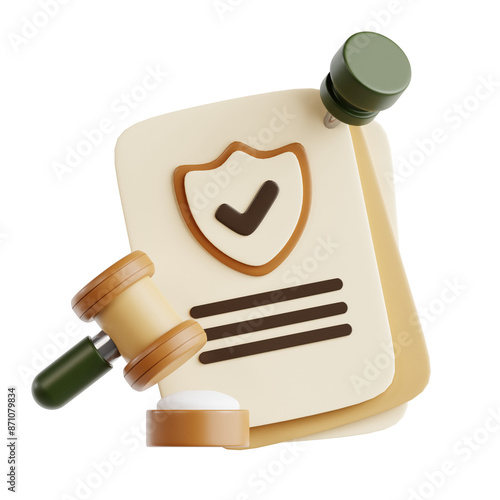 PNG 3D Law Abiding icon isolated on a white background
