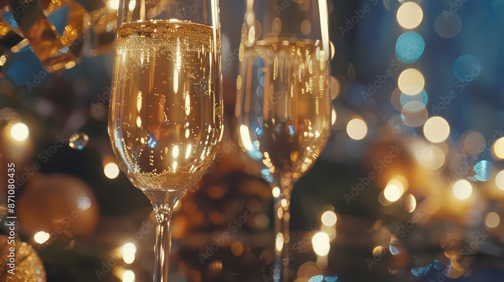 glass of champagne bokeh lights background, celebration, marriage, wedding glass of champagne bokeh lights background, celebration, marriage, wedding