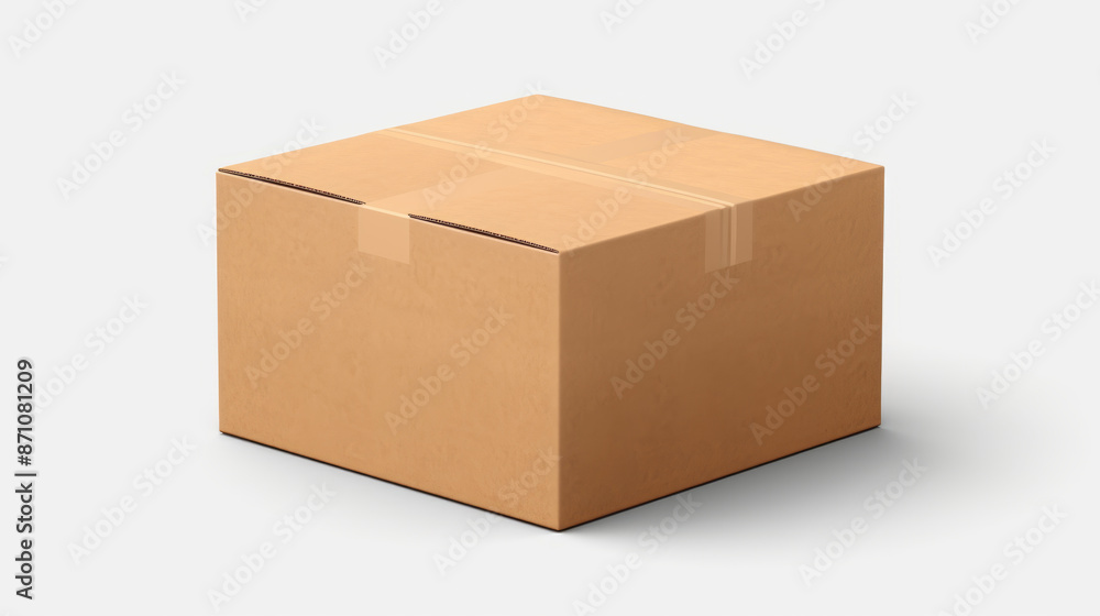 Cardboard box isolated on white. Mockup for design Cardboard box isolated on white. Mockup for design
