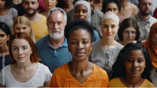 a realistic background for World Population Day featuring diverse people with accurate skin tones