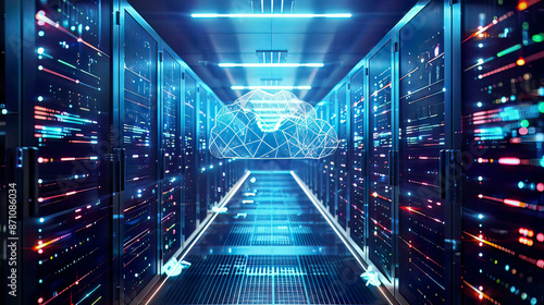High-tech depiction of edge computing showcasing real-time data processing