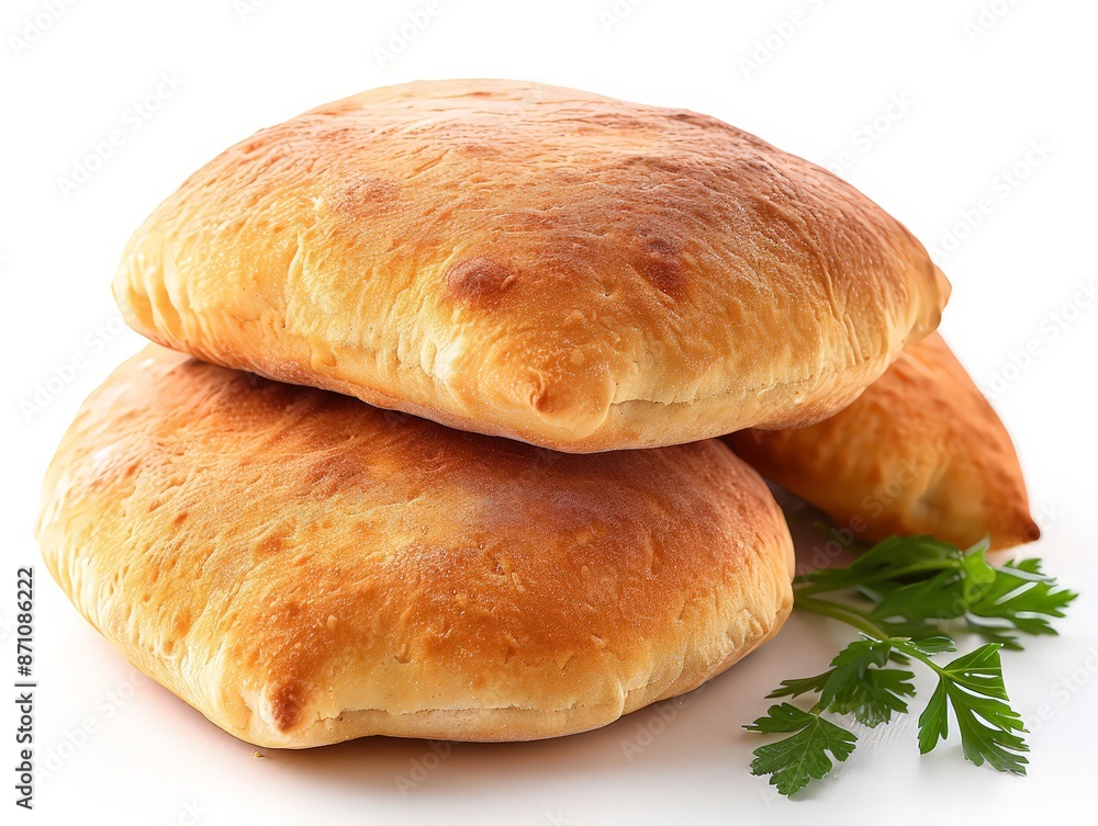 Warm pita bread, illustrating its soft texture and yeast-based preparation. Warm pita bread, illustrating its soft texture and yeast-based preparation.