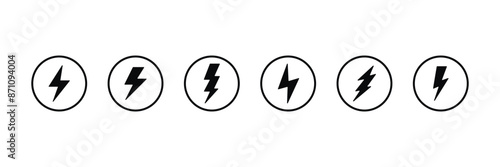 Set of outline flash lightning Electric power icon collection. Thunderbolt Symbol. Vector Illustration. Free Download Set of outline flash lightning Electric power icon collection. Thunderbolt Symbol. Vector Illustration. - GFXLoad