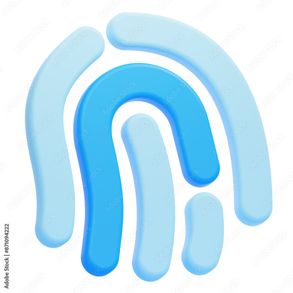 PNG 3D Fingerprint icon isolated on a white background PNG 3D Fingerprint icon isolated on a white background