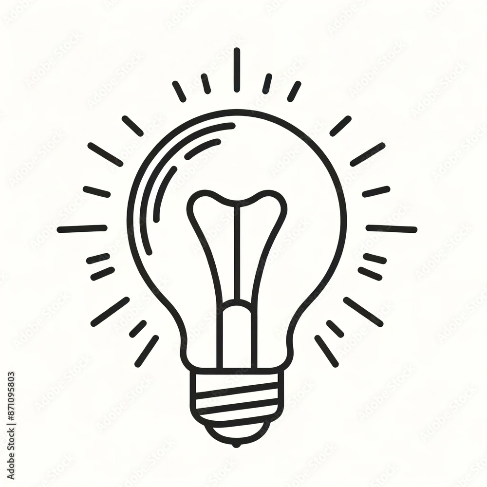 An illustration of a light bulb icon on white background. An illustration of a light bulb icon on white background.