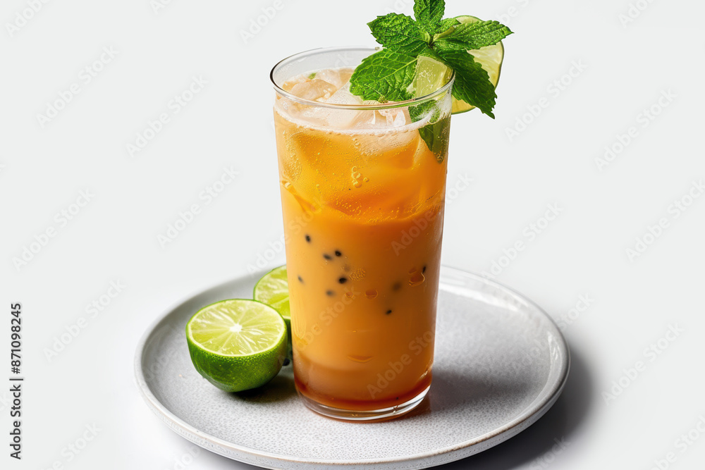 Fototapeta premium Thai Iced Tea Made with Strong Thai Tea
