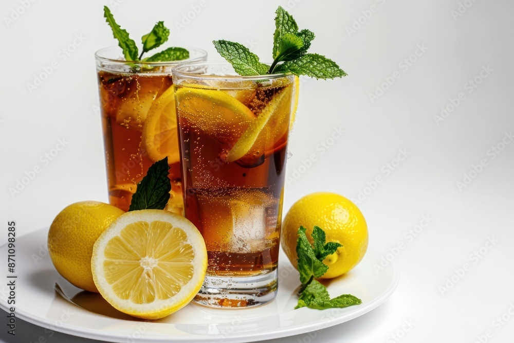 Refreshing Charleston Tea Cocktail with Bourbon, Mint, and Lemon Refreshing Charleston Tea Cocktail with Bourbon, Mint, and Lemon