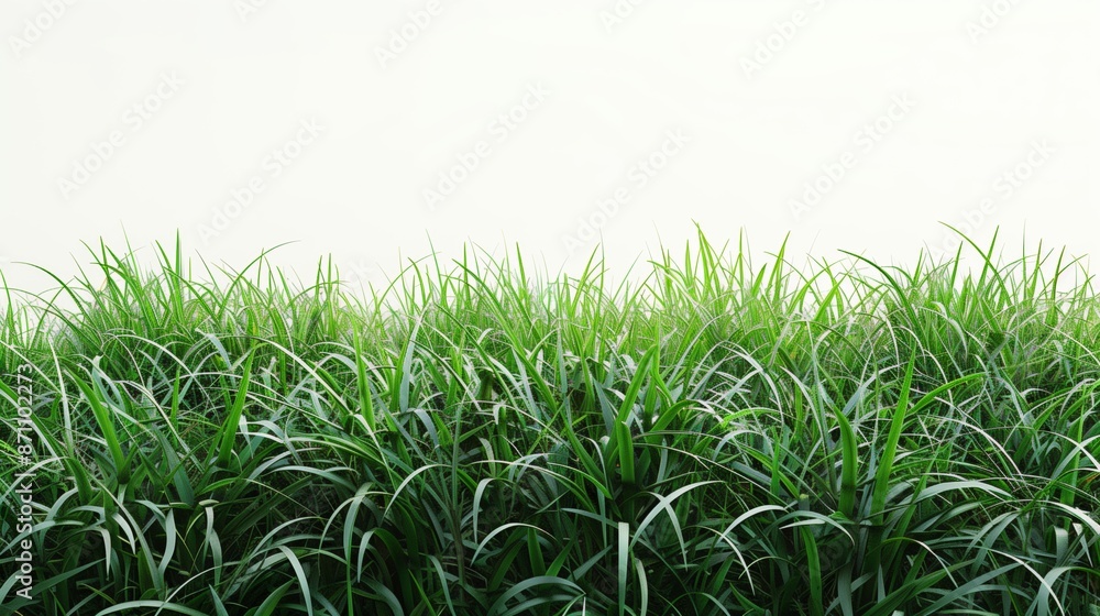 Fototapeta premium Ground level shot of grass isolated on white background