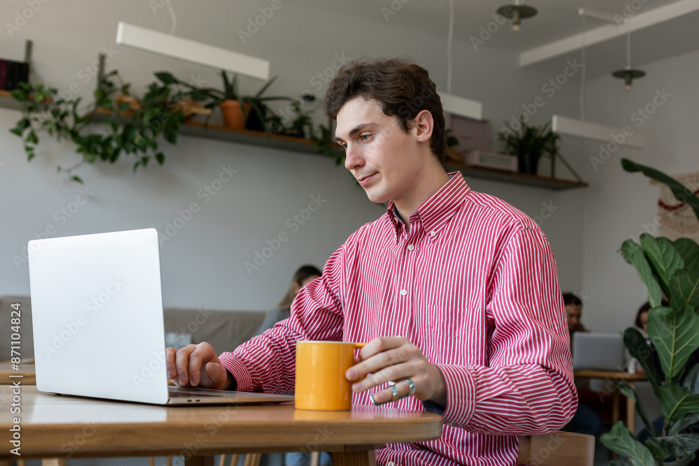 Online work in a cafe Online work in a cafe