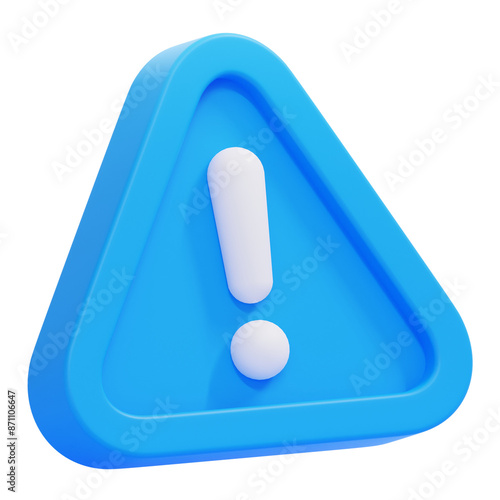 PNG 3D Warning icon isolated on a white background