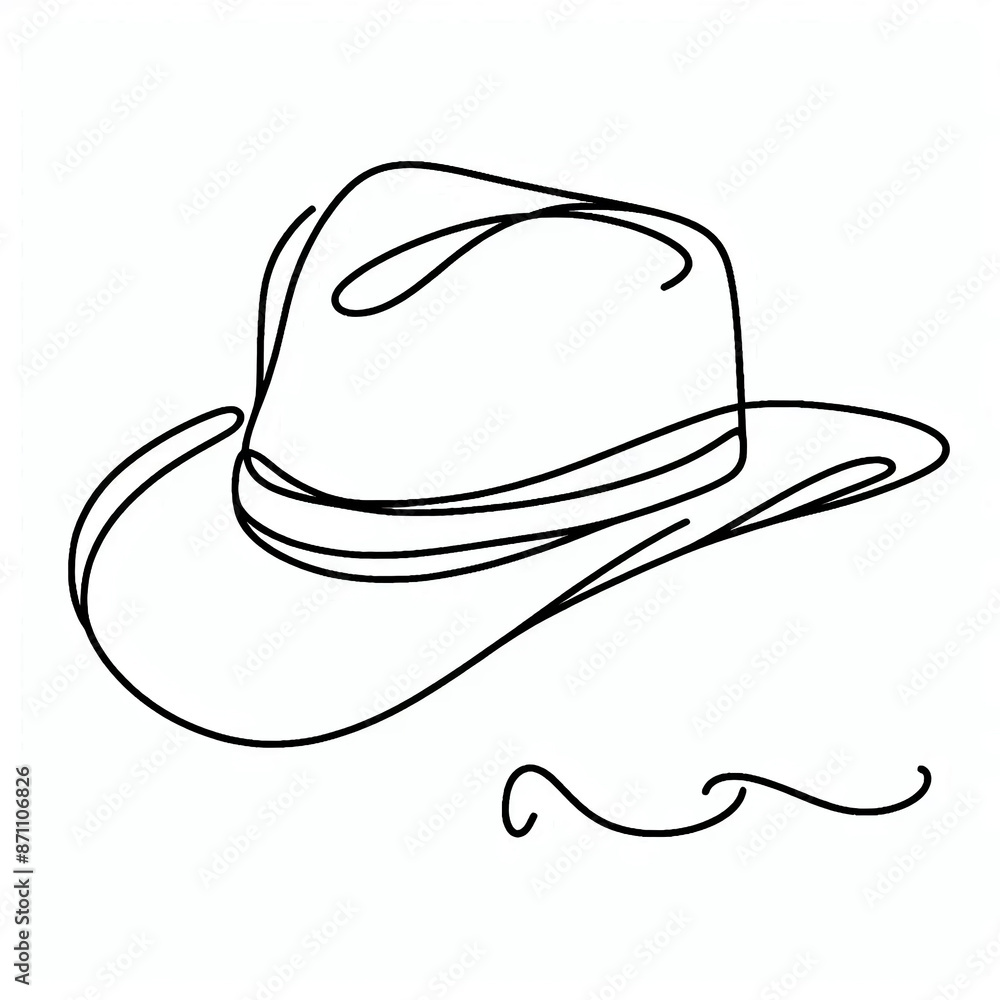 silhouette hat thin lines flat colors silhouette hat thin lines flat colors