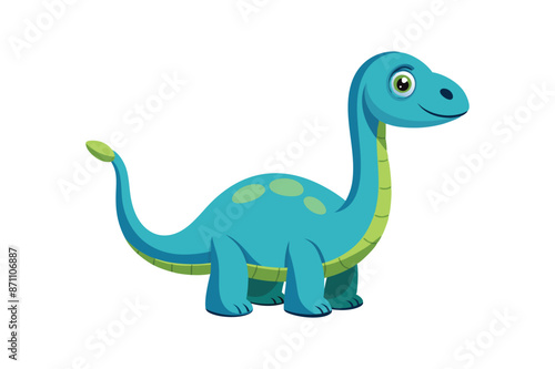 Cartoon funny baby brontosaurus dinosaur art vector