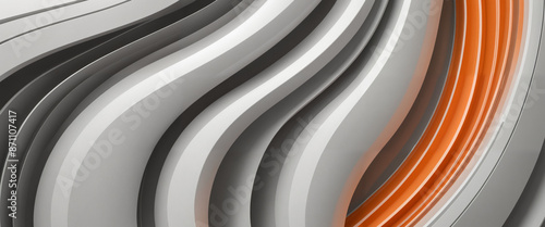 Orange and White Abstract Art | Futuristic Alien Hardware photo