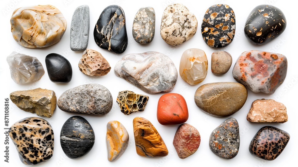Collection of rocks isolated on a white background Collection of rocks isolated on a white background