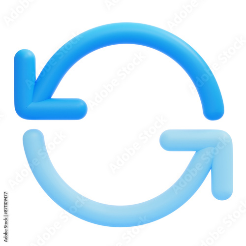 PNG 3D Refresh icon isolated on a white background