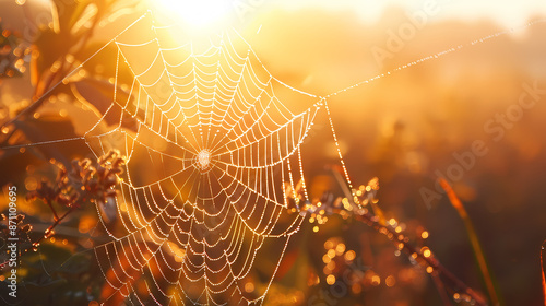 Delicate spider web photo