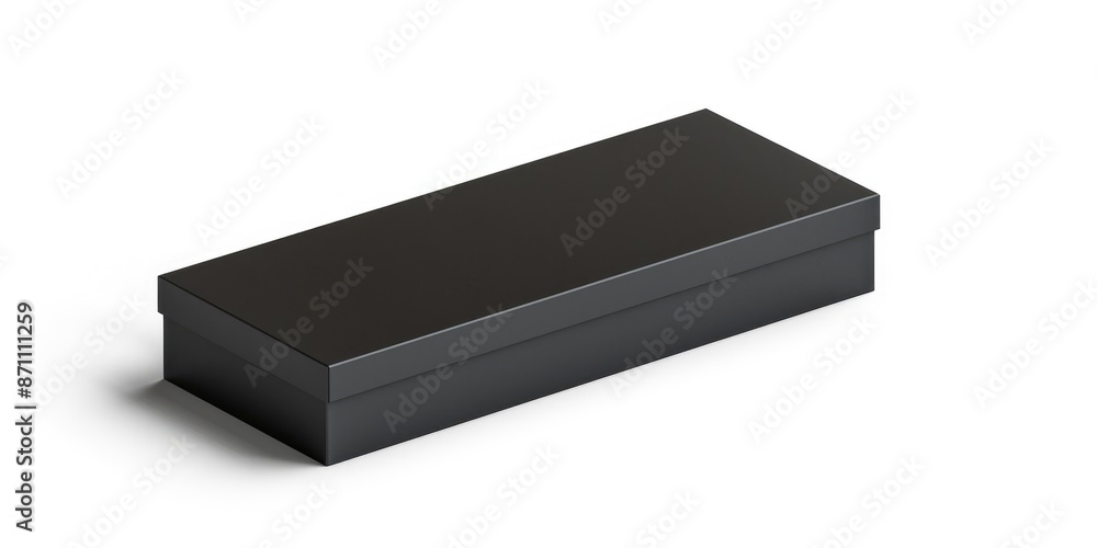 Package Isometric. Black Horizontal Blank Box in 3D Isometric Angle Package Isometric. Black Horizontal Blank Box in 3D Isometric Angle