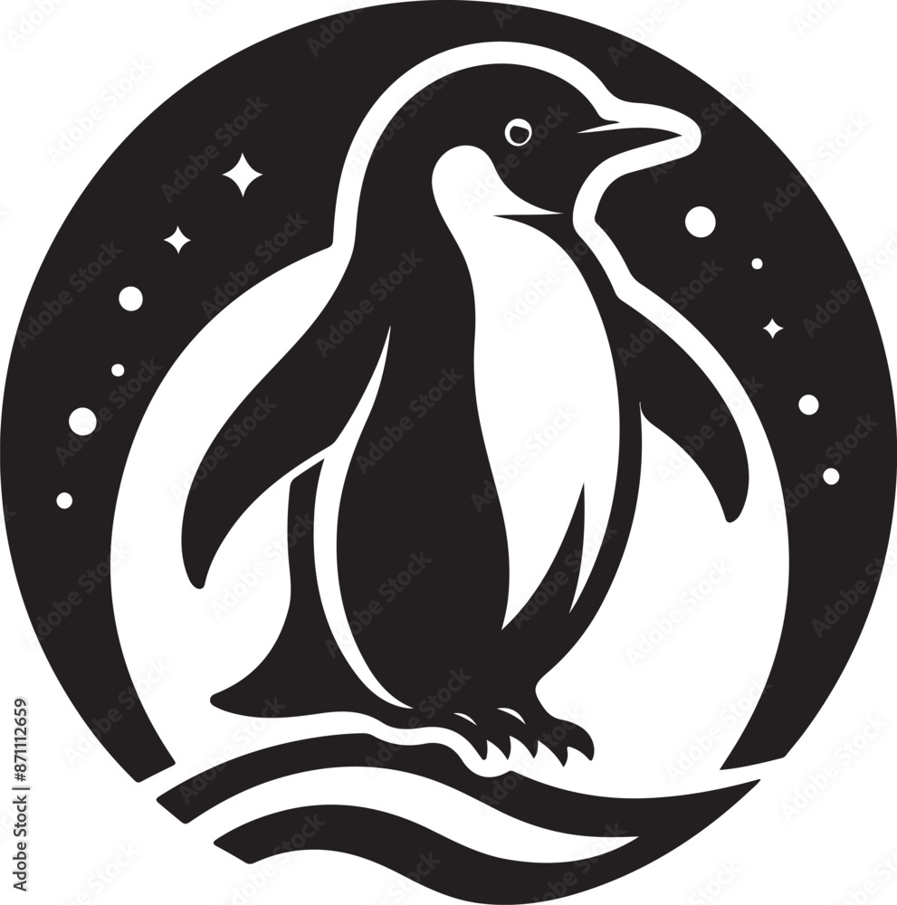 Naklejka premium penguin silhouette vector