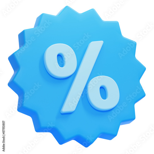 PNG 3D Discount Badge icon isolated on a white background photo