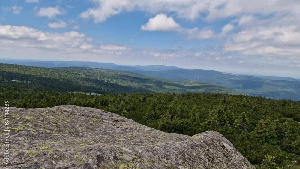 time lapse. mountain peak view Szrenica. Karkonosze National Park Poland time lapse. mountain peak view Szrenica. Karkonosze National Park Poland