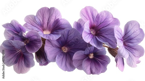  Purple verbena bloom isolated on a white png background, in high resolution, 