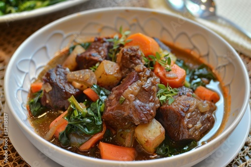 Beef stew with wine and veggies