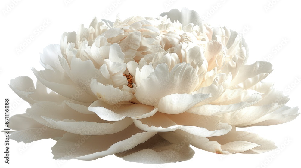 White peony bloom isolated on a white png background, in high resolution, White peony bloom isolated on a white png background, in high resolution,