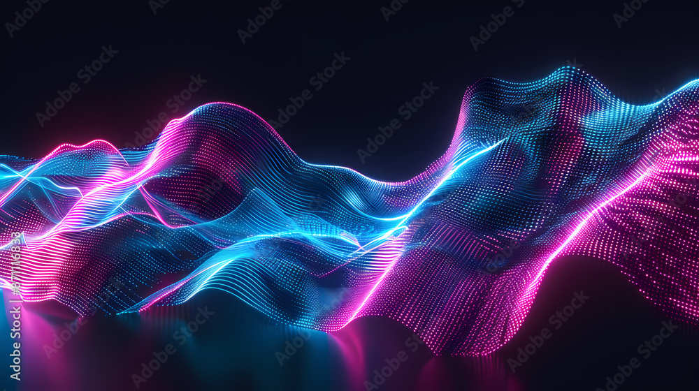 Abstract neon glowing wavy background Abstract neon glowing wavy background
