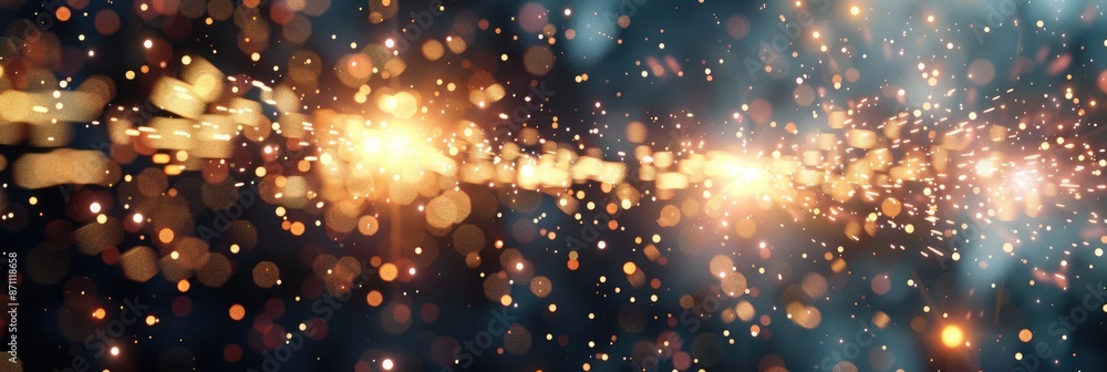Obraz premium Welding Background. Artistic Industrial Sparks Light with Abstract Glare