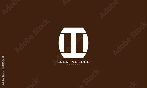 IO OI IC CI Abstract initial monogram letter alphabet logo design
