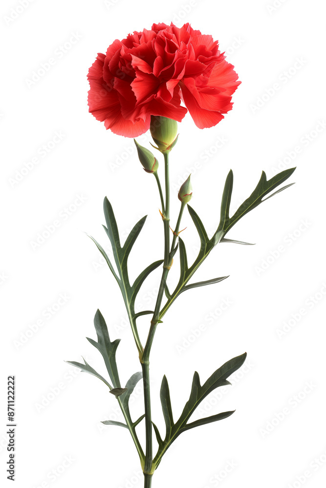Red Carnation Flower on Transparent Background Red Carnation Flower on Transparent Background