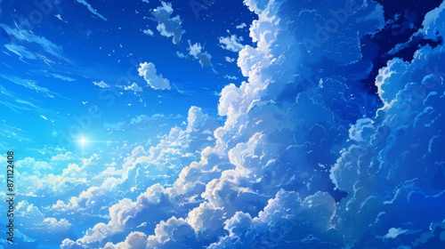 blue sky and clouds backround