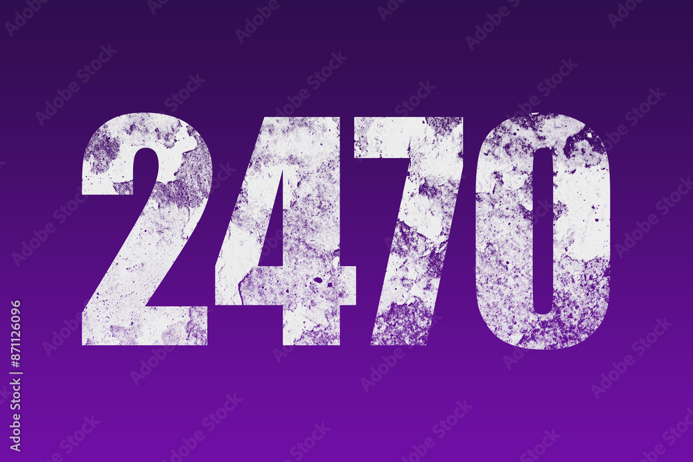 flat white grunge number of 2470 on purple background. flat white grunge number of 2470 on purple background.