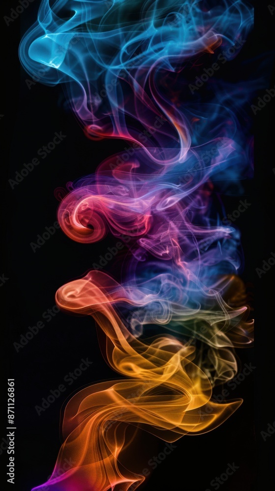 Whimsical Dance of Colorful Swirling Smoke Whimsical Dance of Colorful Swirling Smoke