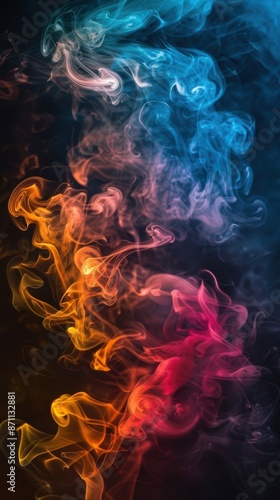 "Whimsical Dance of Colorful Abstract Smoke Shapes"