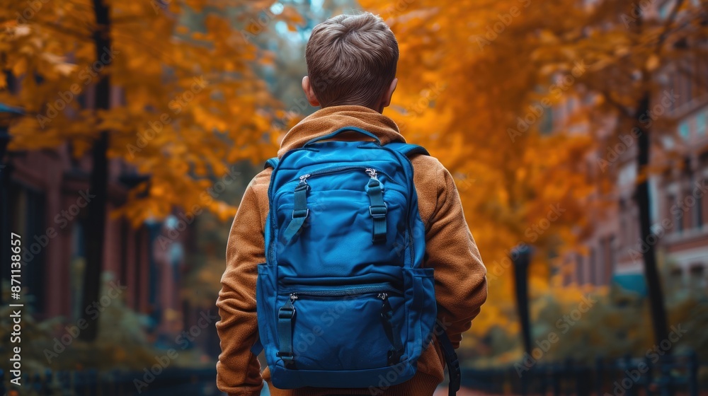Youthful Steps: Schoolboy's Quiet Morning Walk Youthful Steps: Schoolboy's Quiet Morning Walk