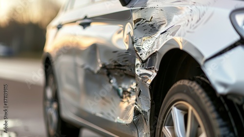 A car with a damaged front end, car accident © top images